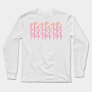 Pink Bamboo Pattern Long Sleeve T-Shirt